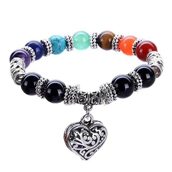 vintage 7 chakra balance stone beaded bracelet women heart charm bangle gift new, Golden;silver
vintage 7 chakra balance stone beaded bracelet women heart charm bangle gift new, Golden;silver
