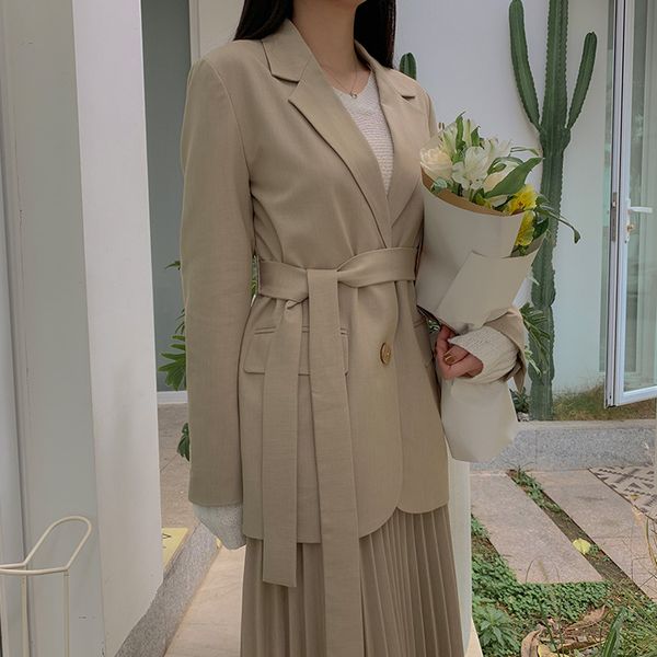 2019 explosion models spring new suit jacket temperament slim long section small suit female, Tan;black
2019 explosion models spring new suit jacket temperament slim long section small suit female, Tan;black