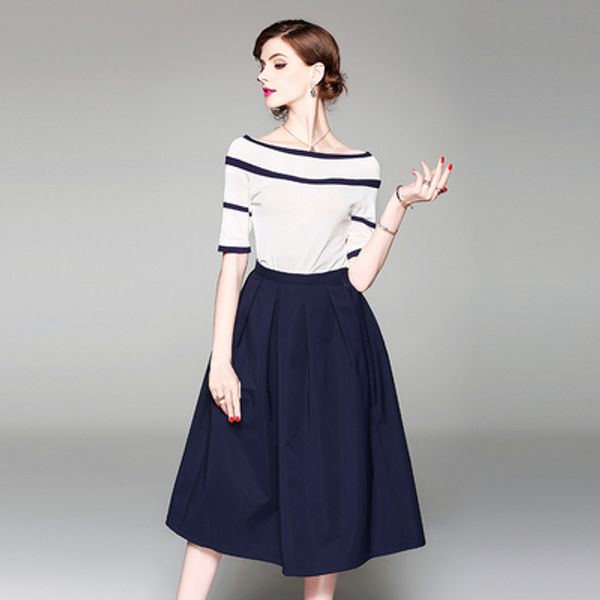 womens sets plus size mid-calf striped slash neck and skirt womens sets 2020 new summer cotton half office lady elegant, White
womens sets plus size mid-calf striped slash neck and skirt womens sets 2020 new summer cotton half office lady elegant, White