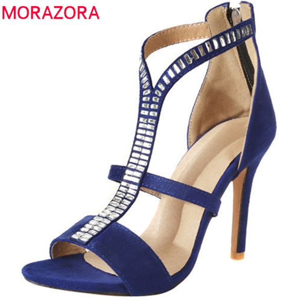 morazora new arrive women sandals fashion rhinestone elegant thin heels classic flock wedding shoes red blue shoes woman, Black
morazora new arrive women sandals fashion rhinestone elegant thin heels classic flock wedding shoes red blue shoes woman, Black