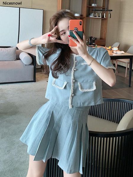 net red summer thin graceful short high waist pleated skirt suit elegant women's two-piece suit fashion, White;black
net red summer thin graceful short high waist pleated skirt suit elegant women's two-piece suit fashion, White;black