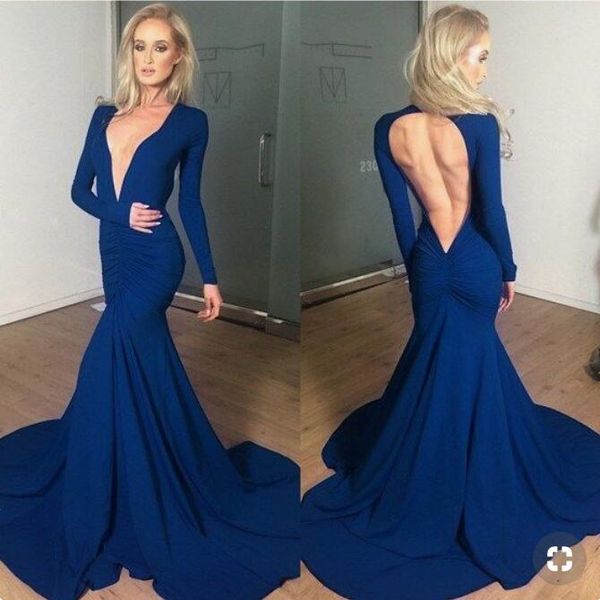 women robe de soiree stretchy long sleeve mermaid evening dress deep v-neck vestido de festa floor length open back prom gowns custom, Black;red
women robe de soiree stretchy long sleeve mermaid evening dress deep v-neck vestido de festa floor length open back prom gowns custom, Black;red