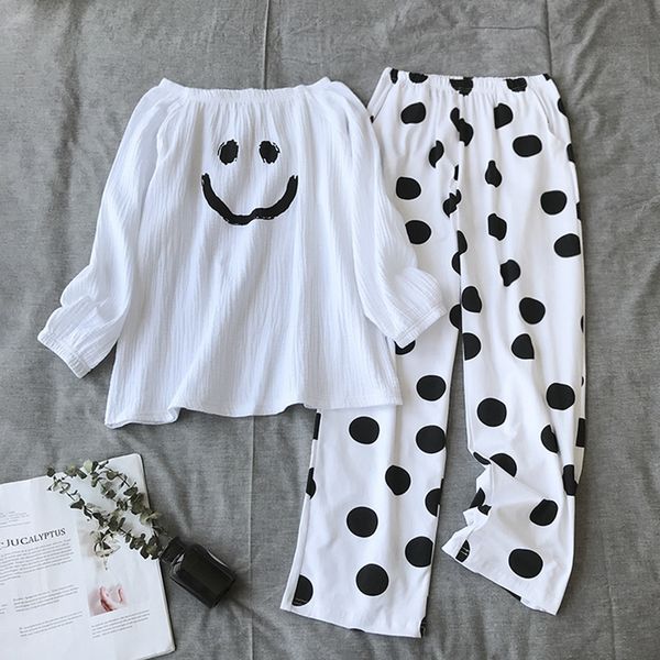 new pajamas women's 100% cotton korean loose long sleeve pants thin casual minimalist two-piece pyjamas women pijama home suit, Blue;gray
new pajamas women's 100% cotton korean loose long sleeve pants thin casual minimalist two-piece pyjamas women pijama home suit, Blue;gray