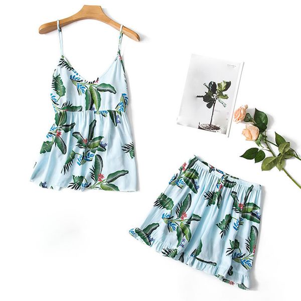 floral print shorts nightwear sets women's sleeveless sleepwear sling backless pajama set +shorts 2 pcs sets #z, Blue;gray
floral print shorts nightwear sets women's sleeveless sleepwear sling backless pajama set +shorts 2 pcs sets #z, Blue;gray