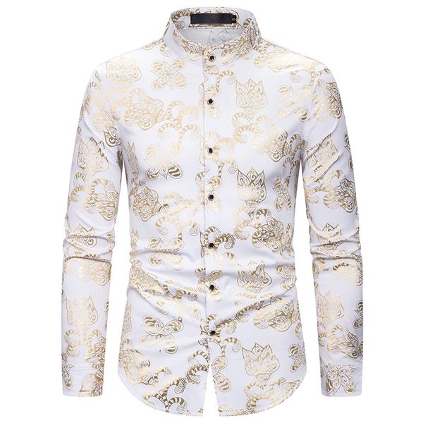 men's shirts personality bronzing print vintage court style long sleeve blouse fashion casual shirt male new arrival, White;black
men's shirts personality bronzing print vintage court style long sleeve blouse fashion casual shirt male new arrival, White;black