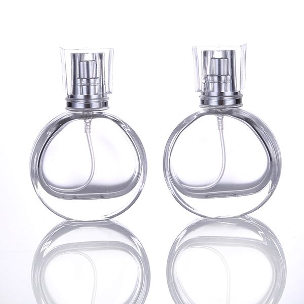 1pcs25ml Mini Clear Glass Spray Perfume Bottle Portable Travel Refillable Cosmetics Empty Bottle Aluminum Spray Head