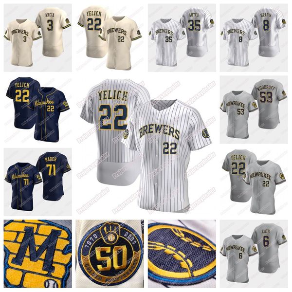 Milwaukee 2020 ea on brewer 50th golden nk jer ey chri tian yelich jo h hader woodruff lorenzo cain ryan braun brent uter orlando arcia, Blue;black
Milwaukee 2020 ea on brewer 50th golden nk jer ey chri tian yelich jo h hader woodruff lorenzo cain ryan braun brent uter orlando arcia, Blue;black