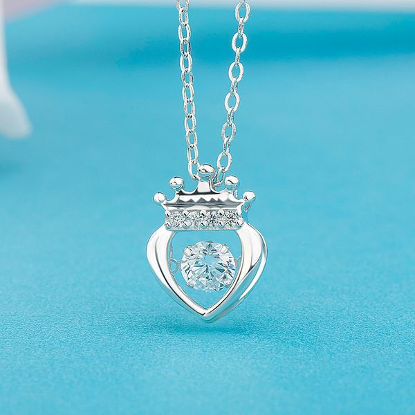 sterling silver necklace heart crown girlfriend gift pendant women jewelry zircon diamond pendant 925 with box clavicle chain, Blue;slivery
sterling silver necklace heart crown girlfriend gift pendant women jewelry zircon diamond pendant 925 with box clavicle chain, Blue;slivery