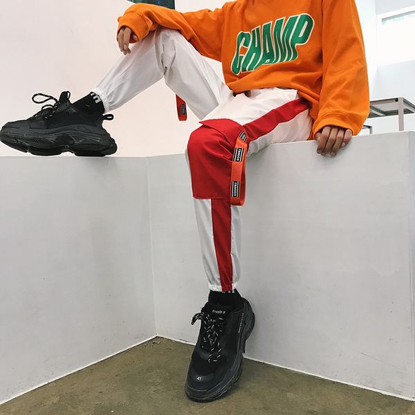 autumn winter men hip hop belt cargo pants overalls streetwear joggers pants men stripe thin belt big pocket tooling, Black
autumn winter men hip hop belt cargo pants overalls streetwear joggers pants men stripe thin belt big pocket tooling, Black