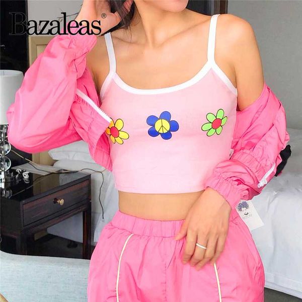 bazaleas streetwear cartoon flower print cropped camis fashion cotton crop women camisole all match tank tube, White
bazaleas streetwear cartoon flower print cropped camis fashion cotton crop women camisole all match tank tube, White