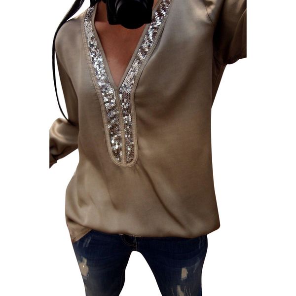 ishowtienda tshirt women shinny sequined t shirt women long sleeve summer tee streetwear v neck womens clothing 2019, White
ishowtienda tshirt women shinny sequined t shirt women long sleeve summer tee streetwear v neck womens clothing 2019, White