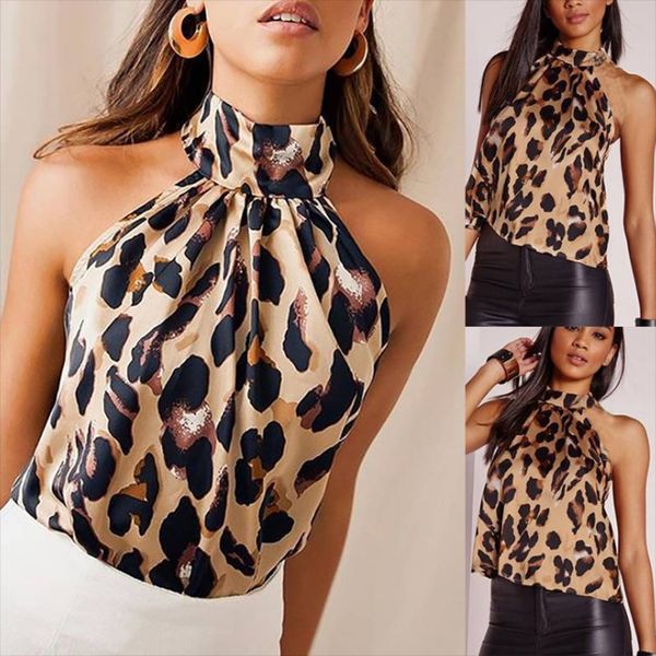 2019 summer halter vest fashion women leopard print sleeveless camis party night club tank camisole, White
2019 summer halter vest fashion women leopard print sleeveless camis party night club tank camisole, White