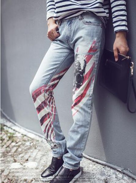 men's europe the united states south korea version of the new personality fashion slimming straight tube printed denim leg trousers / 2, Blue
men's europe the united states south korea version of the new personality fashion slimming straight tube printed denim leg trousers / 2, Blue