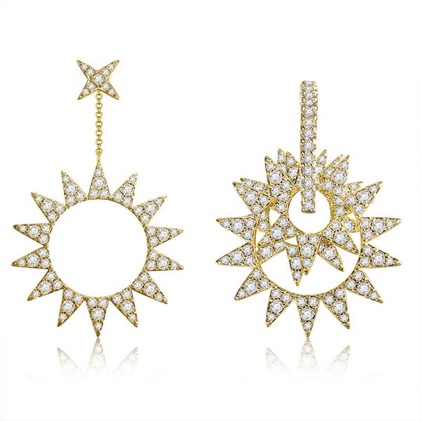 europe new gold color inlaid zircon asymmetric sun flower earrings women fashion earring wholesale zk40, Silver
europe new gold color inlaid zircon asymmetric sun flower earrings women fashion earring wholesale zk40, Silver