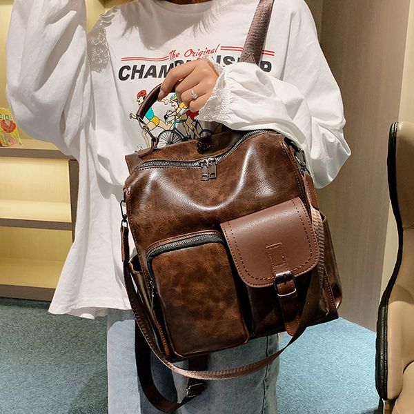 new style pu leather women's backpack college style fashion campus backpack casual shoulder bag retro package
new style pu leather women's backpack college style fashion campus backpack casual shoulder bag retro package