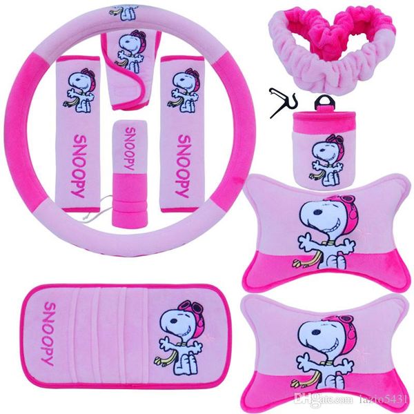 10pcs/unit auto accessories snoopy pink car upholstery cartoon steering wheel cover pillow car covers set universal automotive interior
10pcs/unit auto accessories snoopy pink car upholstery cartoon steering wheel cover pillow car covers set universal automotive interior