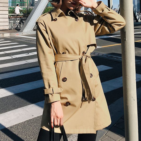 nice spring coat women's tide fashion windbreaker women's casual long coat thin section sobrutudo autumn, Tan;black
nice spring coat women's tide fashion windbreaker women's casual long coat thin section sobrutudo autumn, Tan;black