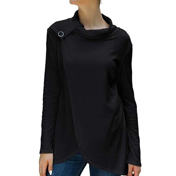 decorative button dating wrap solid turtle neck irregular hem casual daily soft loose long sleeves autumn winter women tunic, White
decorative button dating wrap solid turtle neck irregular hem casual daily soft loose long sleeves autumn winter women tunic, White