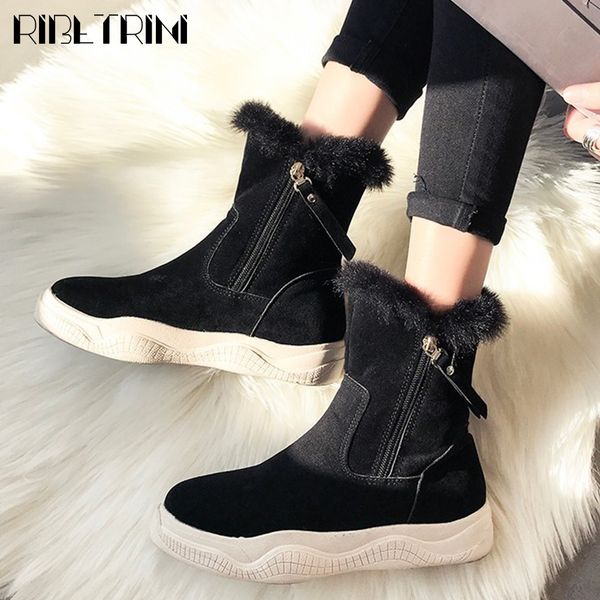 ribetrini new ladies winter warm snow shoes woman flat platform ankle fur boots casual wedges boots women, Black
ribetrini new ladies winter warm snow shoes woman flat platform ankle fur boots casual wedges boots women, Black