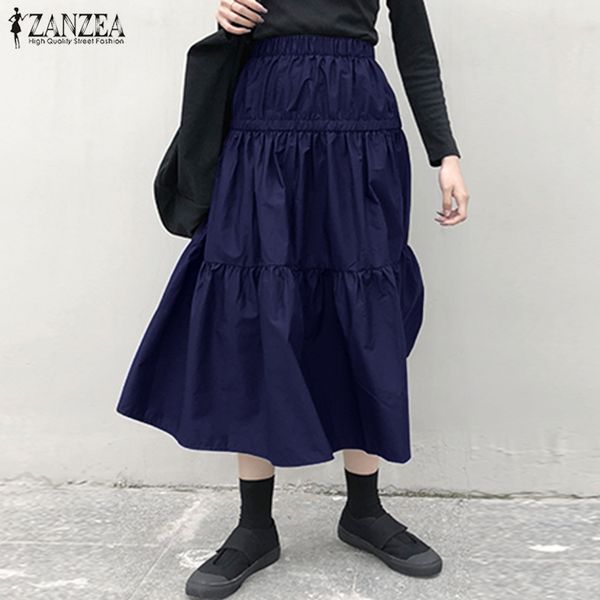 stylish summer skirts women high waist solid ruffles skirt jupe zanzea casual patchwork skirts faldas saia party vestido femme, Black 
stylish summer skirts women high waist solid ruffles skirt jupe zanzea casual patchwork skirts faldas saia party vestido femme, Black