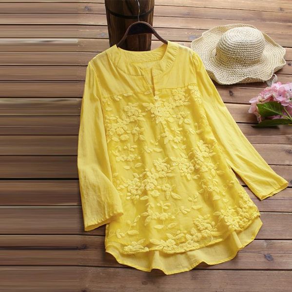 spring women elegant v neck long sleeve loose cotton linen party shirt casual vintage embroidery work blouse, White
spring women elegant v neck long sleeve loose cotton linen party shirt casual vintage embroidery work blouse, White