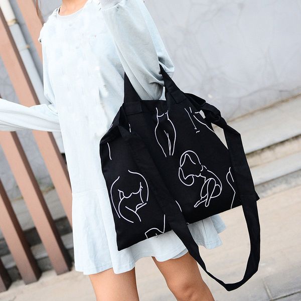 fashion girls canvas bag simple line pattern crossbody bags women handbag shoulder handbag casual black schoudertassen
fashion girls canvas bag simple line pattern crossbody bags women handbag shoulder handbag casual black schoudertassen