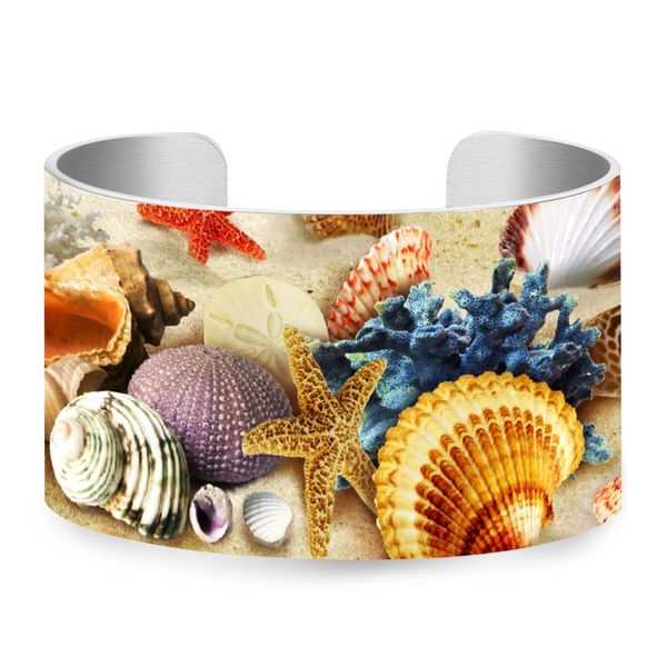 fashion uv printing shells pattern cuff bracelet 4cm aluminum meterial bangle wristband jewelry present for women u-049, Black
fashion uv printing shells pattern cuff bracelet 4cm aluminum meterial bangle wristband jewelry present for women u-049, Black