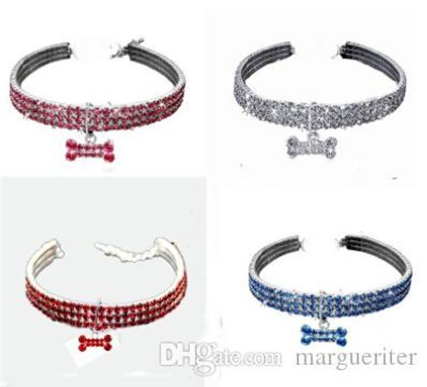 crystal three rows elastic diamond dog collar rhinestone pet cat small dog collars with bone ornament fashion puppy teddy bling necklace
crystal three rows elastic diamond dog collar rhinestone pet cat small dog collars with bone ornament fashion puppy teddy bling necklace