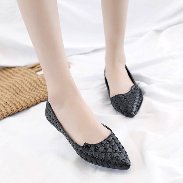 ariari spring pointed toe women shoes flats slip-on women casual shoes woven pu leather boat shoe woman loafer ballet footware, Black
ariari spring pointed toe women shoes flats slip-on women casual shoes woven pu leather boat shoe woman loafer ballet footware, Black