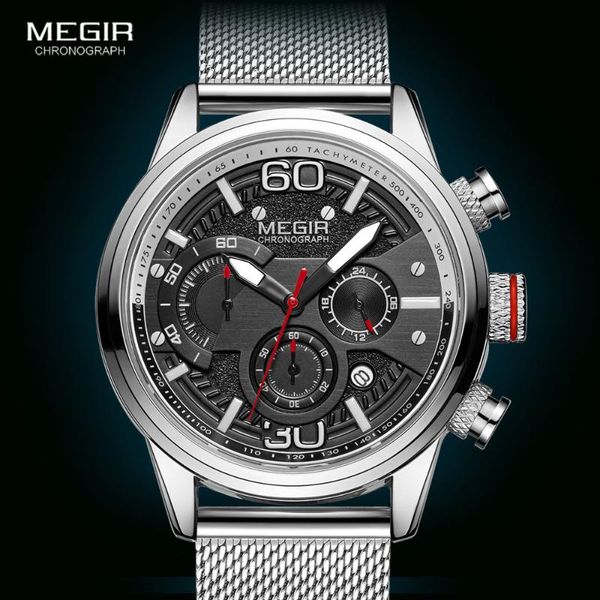 megir sport quartz watches for men 2020 brand waterproof business wristwatch men's mesh strap luminous watch, Slivery;brown
megir sport quartz watches for men 2020 brand waterproof business wristwatch men's mesh strap luminous watch, Slivery;brown