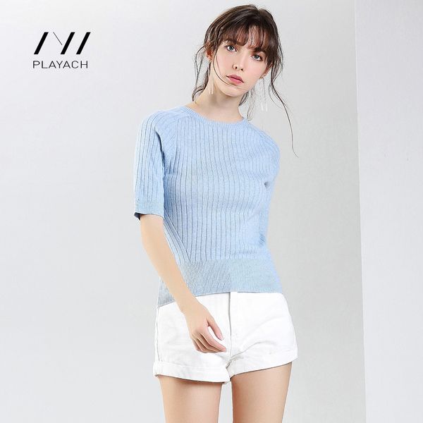 women's sweater 2019 autumn new round neck short-sleeved headband knit sweater, White;black
women's sweater 2019 autumn new round neck short-sleeved headband knit sweater, White;black