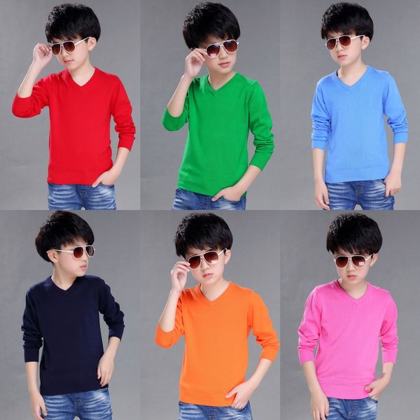 autumn 2019 boys' v-neck pure cotton sweater thin knitted sweater large children's base shirt, Blue
autumn 2019 boys' v-neck pure cotton sweater thin knitted sweater large children's base shirt, Blue