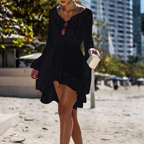 new women beach loose shirts solid splicing five-point bat sleeve hollow out knitting pullover ladies loose blouses#38
new women beach loose shirts solid splicing five-point bat sleeve hollow out knitting pullover ladies loose blouses#38