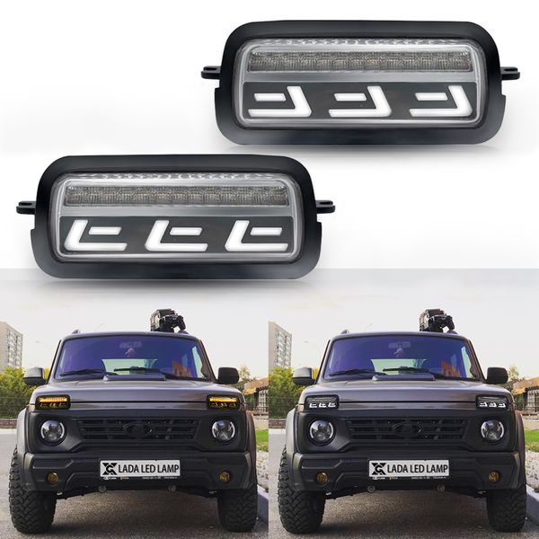 for lada niva 4x4 1995 led drl lights running turn signal function accessories car styling tuning light protector covers
for lada niva 4x4 1995 led drl lights running turn signal function accessories car styling tuning light protector covers