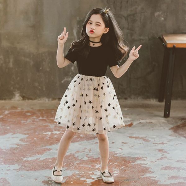 children clothes summer dress little girl short sleeve stars print mesh princess dress cute cotton blend kids dresses for girls, Red;yellow
children clothes summer dress little girl short sleeve stars print mesh princess dress cute cotton blend kids dresses for girls, Red;yellow