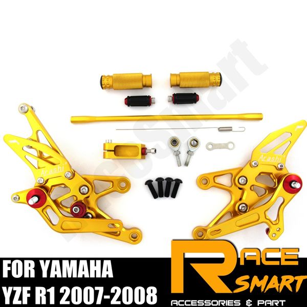 for yamaha yzf r1 2007 2008 r-1 r 1 rear footrests foot rest pegs pedal motorcycle accessories cnc adjustable rearset footpegs
for yamaha yzf r1 2007 2008 r-1 r 1 rear footrests foot rest pegs pedal motorcycle accessories cnc adjustable rearset footpegs