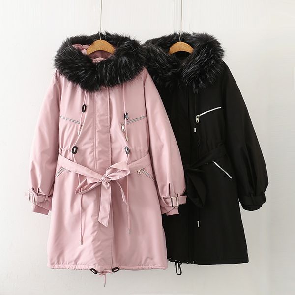 winter casual long parkas 2019 plus size clothing fashion loose fur collar hooded thick warm padded coats women f61-8612, Black
winter casual long parkas 2019 plus size clothing fashion loose fur collar hooded thick warm padded coats women f61-8612, Black