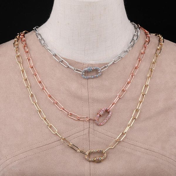 3pcs/lot rainbow cz mirco paved oval screw clasps pendant necklace zirconia metal chains necklace hip hop jewelry long 18 inch, Silver
3pcs/lot rainbow cz mirco paved oval screw clasps pendant necklace zirconia metal chains necklace hip hop jewelry long 18 inch, Silver