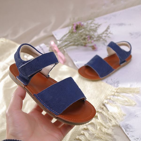 2020 new girl's sandals retro style open toe sandals for girl kids boys flat summer kids beach shoes sgf061, Black;red