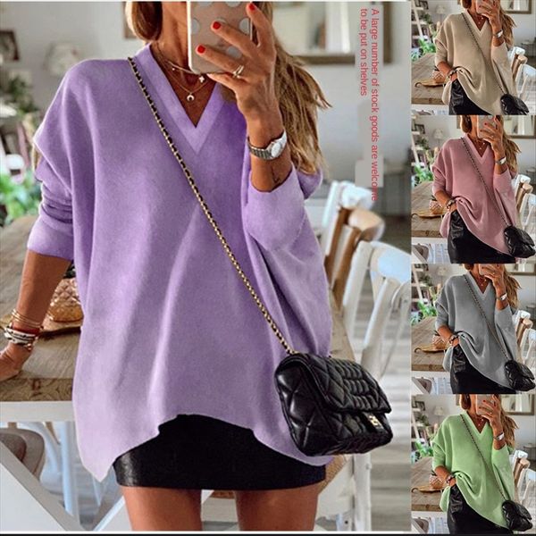 2019 season solid color women's v-neck irregular loose long sleeve 2019 season solid t-shirt color women's t-shirt v-neck irregula, White
2019 season solid color women's v-neck irregular loose long sleeve 2019 season solid t-shirt color women's t-shirt v-neck irregula, White