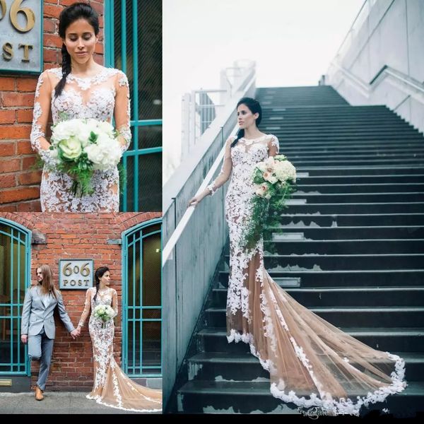 2019 sheer long sleeves slim mermaid wedding dresses customized long simple bridal gowns spring custom vestidos de marriage cheap, White
2019 sheer long sleeves slim mermaid wedding dresses customized long simple bridal gowns spring custom vestidos de marriage cheap, White