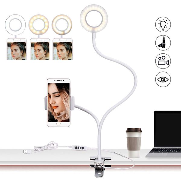 led novelty lighting usb cell phone ring light selfie toning 3 colors brightness adjustable live stream makeup camera lamp
led novelty lighting usb cell phone ring light selfie toning 3 colors brightness adjustable live stream makeup camera lamp