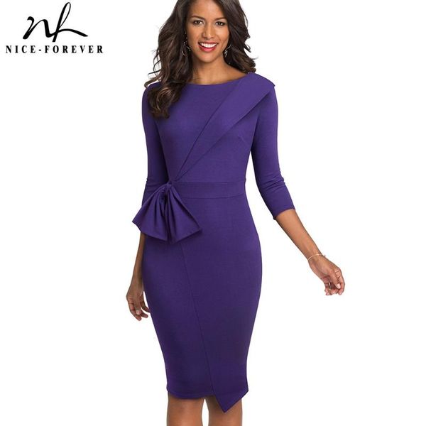 nice-forever vintage elegant wear to work with bow pure color vestidos business party bodycon winter women office dress b545, Black;gray
nice-forever vintage elegant wear to work with bow pure color vestidos business party bodycon winter women office dress b545, Black;gray