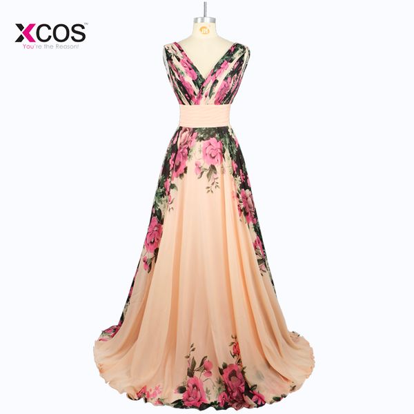 long evening gown a line flowers printed v neck evening dress 2016 floral print chiffon party prom dresses, White;black
long evening gown a line flowers printed v neck evening dress 2016 floral print chiffon party prom dresses, White;black