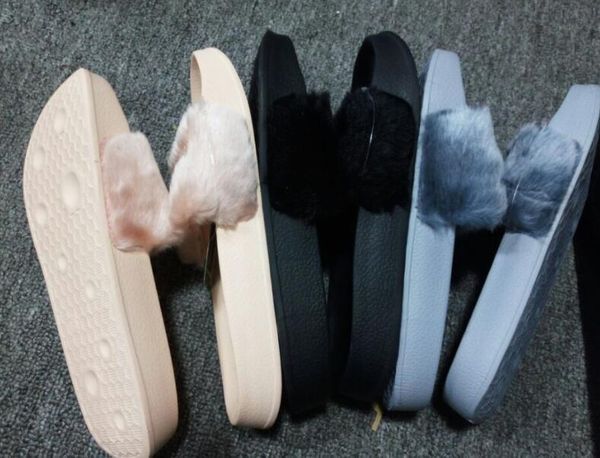 women rihanna leadcat fenty slipper,rihanna leadcat fenty faux fur slippers black slides0