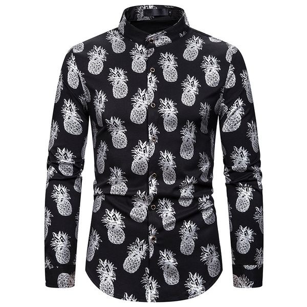 fashion pineapple print long sleeve shirt men 2020 autumn new slim fit mens dress shirts casual button down camisas para hombre, White;black
fashion pineapple print long sleeve shirt men 2020 autumn new slim fit mens dress shirts casual button down camisas para hombre, White;black