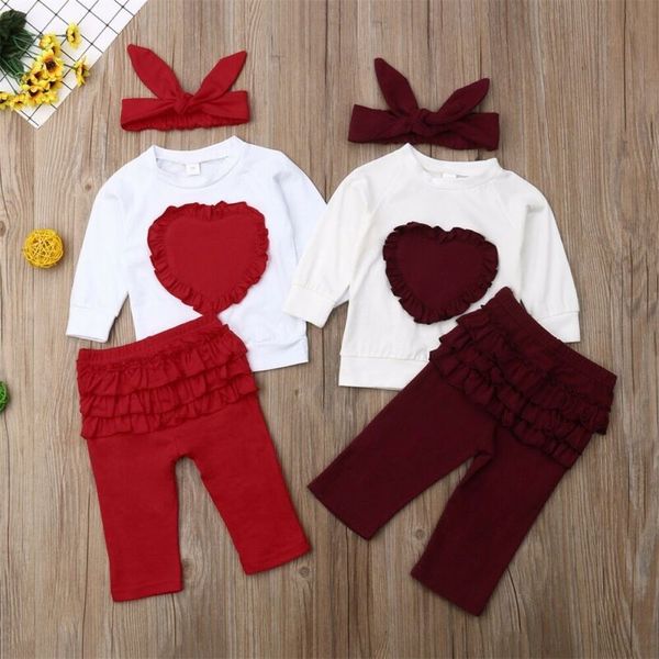 3pcs set toddler kids baby girls autumn outfits set long sleeve love sweatshirt t shirt ruffles pants clothes, White
3pcs set toddler kids baby girls autumn outfits set long sleeve love sweatshirt t shirt ruffles pants clothes, White
