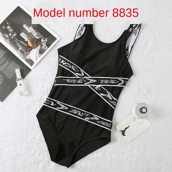 female one-piece letter female one-piece swimsuit swimsuit letter, White;black