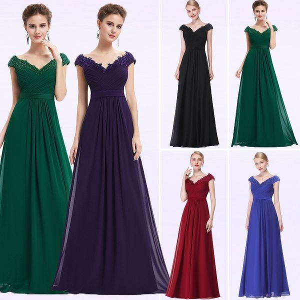 wedding party gowns plus size evening dresses 2019 women's long elegant v-neck sleeveless a-line chiffon evening gowns, White;black
wedding party gowns plus size evening dresses 2019 women's long elegant v-neck sleeveless a-line chiffon evening gowns, White;black