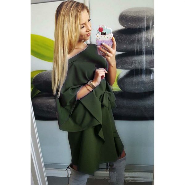 womens designer summer irregular loose dress 2020 ladys mid-sleeve slim shoulder chiffon dress lady solid color casual skirt with sashes, Black;gray
womens designer summer irregular loose dress 2020 ladys mid-sleeve slim shoulder chiffon dress lady solid color casual skirt with sashes, Black;gray